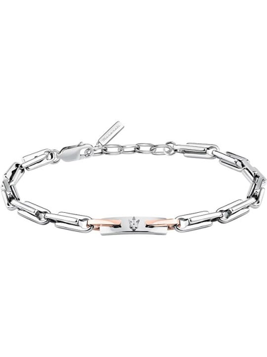 Maserati Bracciale da uomo moderno bicolore in acciaio Iconic JM425AVD107 uomo