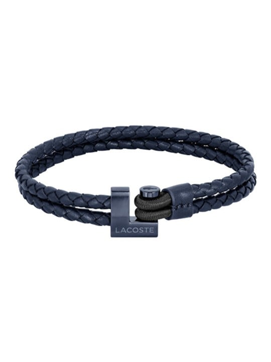 Lacoste Elegante bracciale in pelle intrecciata marrone Loch 2040150 uomo