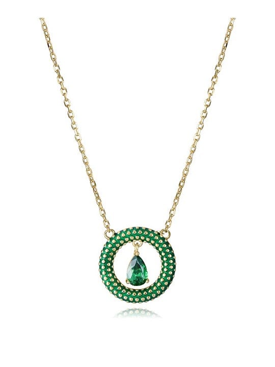 Viceroy Collana di lusso placcata in oro con zircone verde 15122C100-32 donna