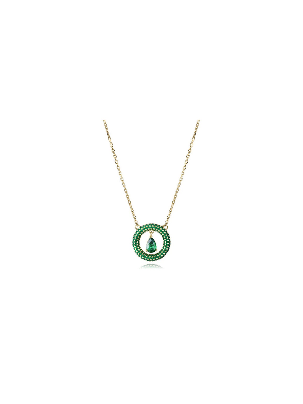 Viceroy Collana di lusso placcata in oro con zircone verde 15122C100-32 donna