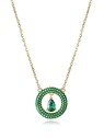 Viceroy Collana di lusso placcata in oro con zircone verde 15122C100-32 donna