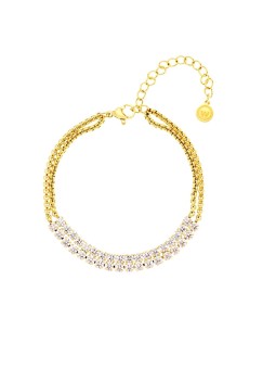 Oliver Weber Bracciale Cryston Lumiere placcato oro doppio con zirconi cubici 32443G donna