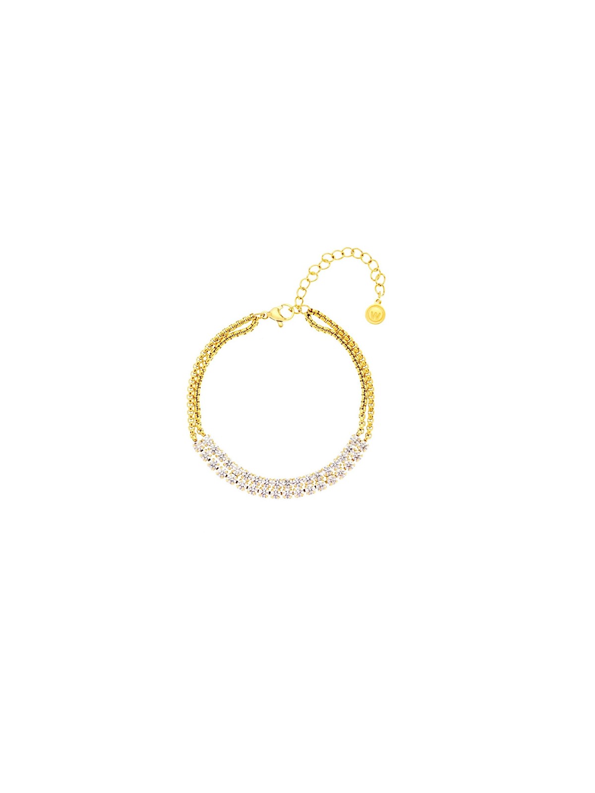 Oliver Weber Bracciale Cryston Lumiere placcato oro doppio con zirconi cubici 32443G donna