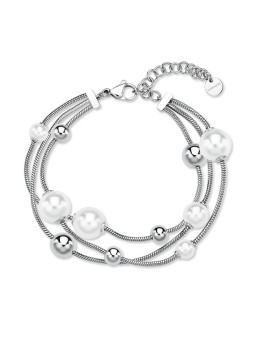 Brosway Bracciale triplo in acciaio con perline Perfetto BPC58 donna