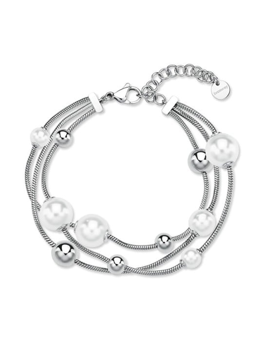 Brosway Bracciale triplo in acciaio con perline Perfetto BPC58 donna