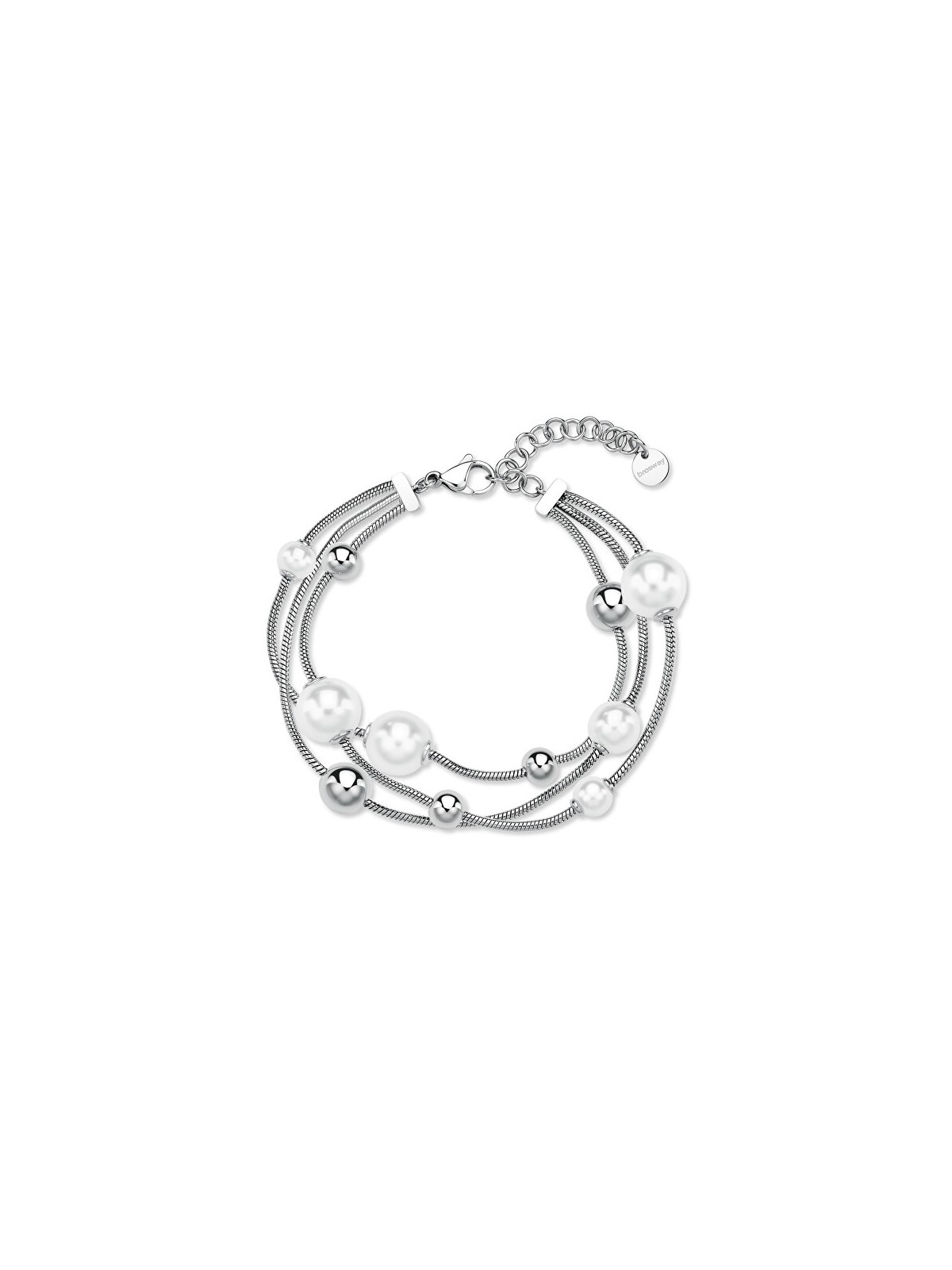 Brosway Bracciale triplo in acciaio con perline Perfetto BPC58 donna