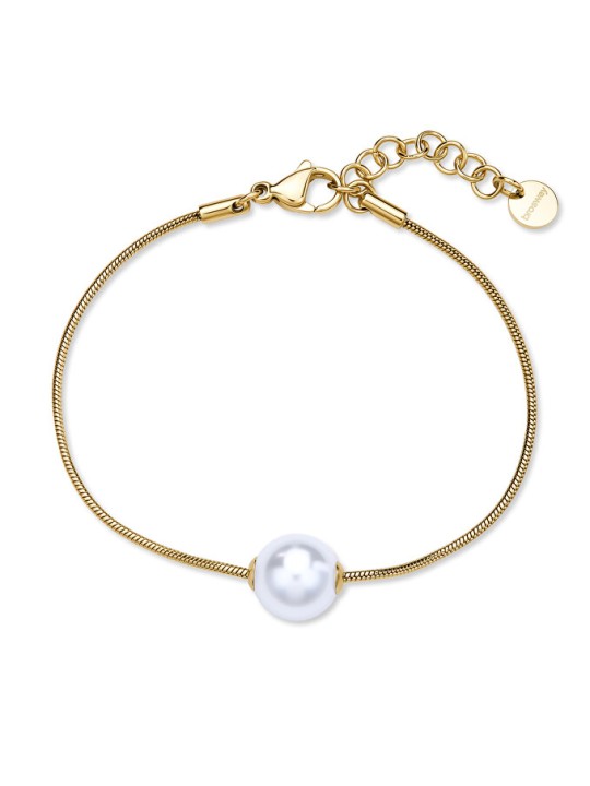 Brosway Affascinante bracciale placcato oro con perla sintetica Perfetto BPC53 donna
