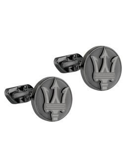 Maserati Eleganti gemelli in acciaio nero JM418ANK10 uomo