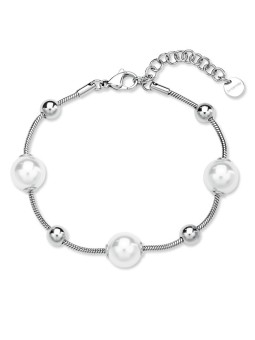 Brosway Bracciale da donna in acciaio con perle artificiali Perfect BPC56 donna