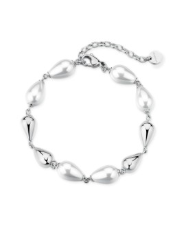 Brosway Affascinante bracciale in acciaio con perle sintetiche Perfetto BPC72 donna