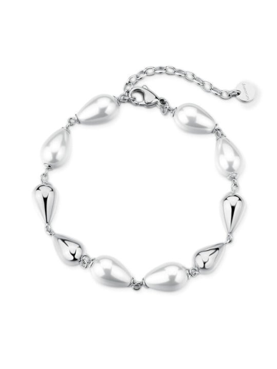 Brosway Affascinante bracciale in acciaio con perle sintetiche Perfetto BPC72 donna