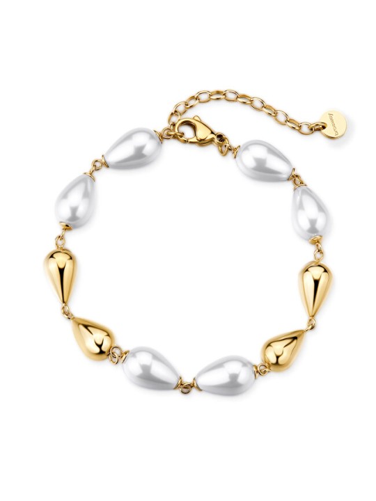 Brosway Affascinante bracciale placcato oro con perle sintetiche Perfetto BPC73 donna