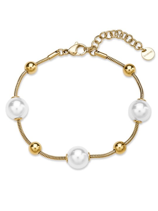 Brosway Bracciale da donna placcato oro con perle artificiali Perfect BPC57 donna