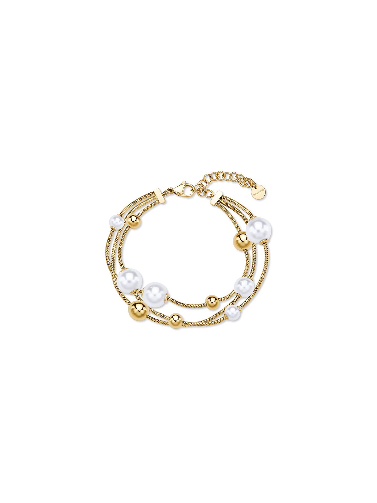 Brosway Bracciale triplo placcato oro con perle Perfetto BPC59 donna
