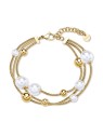 Brosway Bracciale triplo placcato oro con perle Perfetto BPC59 donna