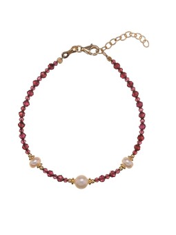 Alisia Incantevole bracciale con granati e perle vere AL5178.01.029 donna
