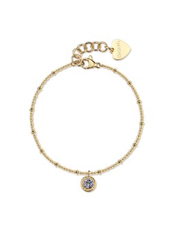 S'Agapõ Delicato bracciale placcato oro con cristallo Aurora SAR63 donna