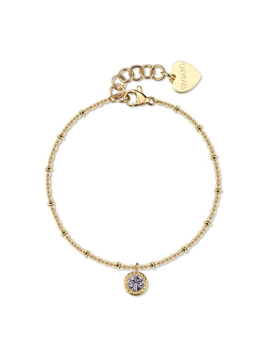 S'Agapõ Delicato bracciale placcato oro con cristallo Aurora SAR63 donna