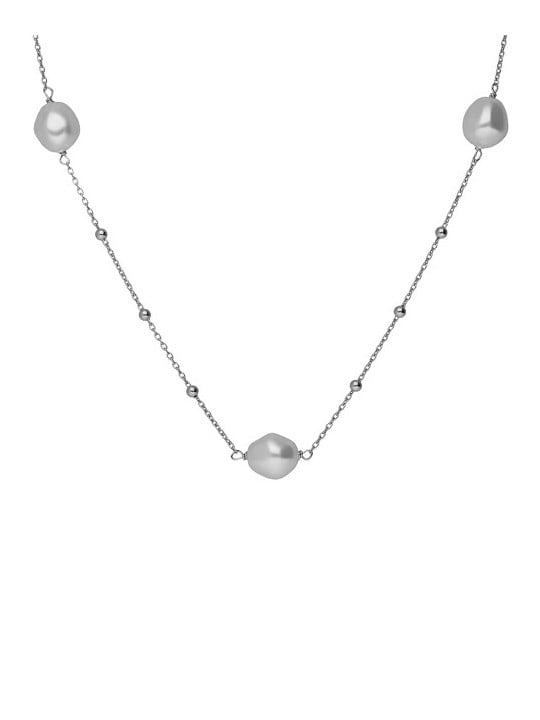 Victoria Cruz Collana in argento con perle Sera A5566-00HG donna