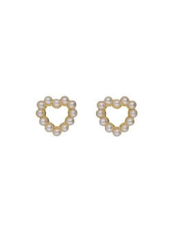 Victoria Cruz Orecchini a forma di cuore placcati in oro con perle Sera A5574-00DT donna