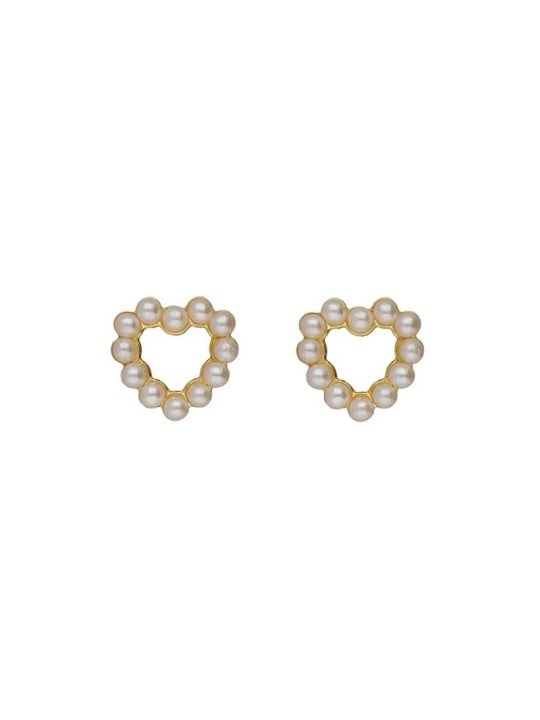 Victoria Cruz Orecchini a forma di cuore placcati in oro con perle Sera A5574-00DT donna