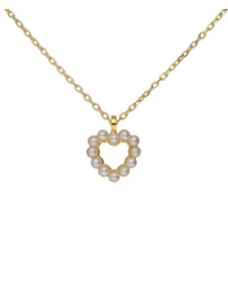 Victoria Cruz Collana placcata oro con cuore e perle Sera A5575-00DG donna
