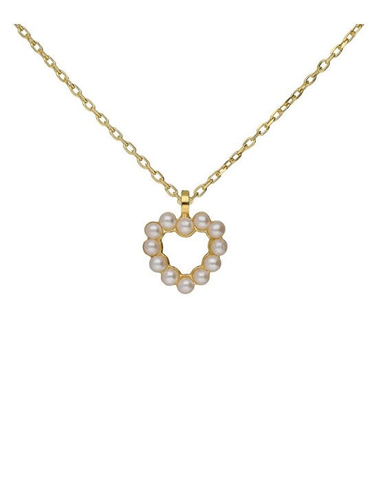 Victoria Cruz Collana placcata oro con cuore e perle Sera A5575-00DG donna