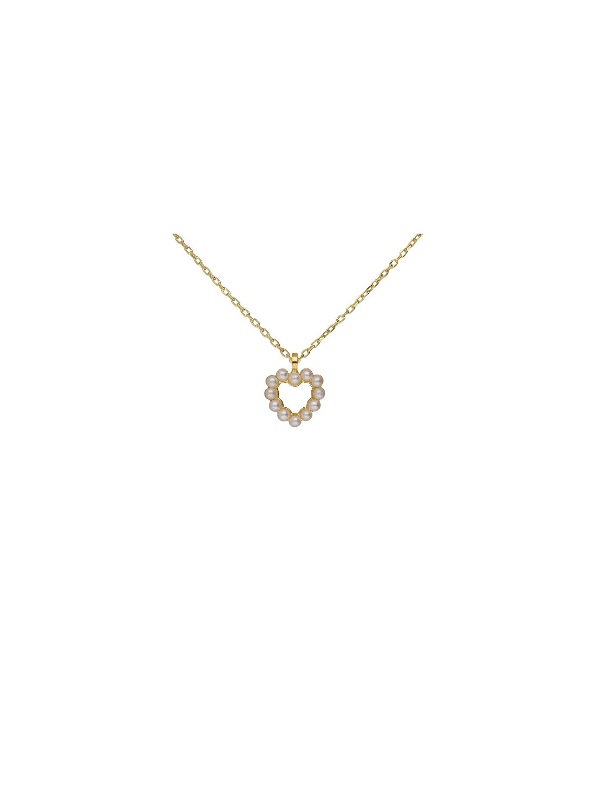 Victoria Cruz Collana placcata oro con cuore e perle Sera A5575-00DG donna