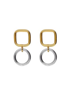 Victoria Cruz Orecchini pendenti bicolore Nivola A5506-BT in argento donna