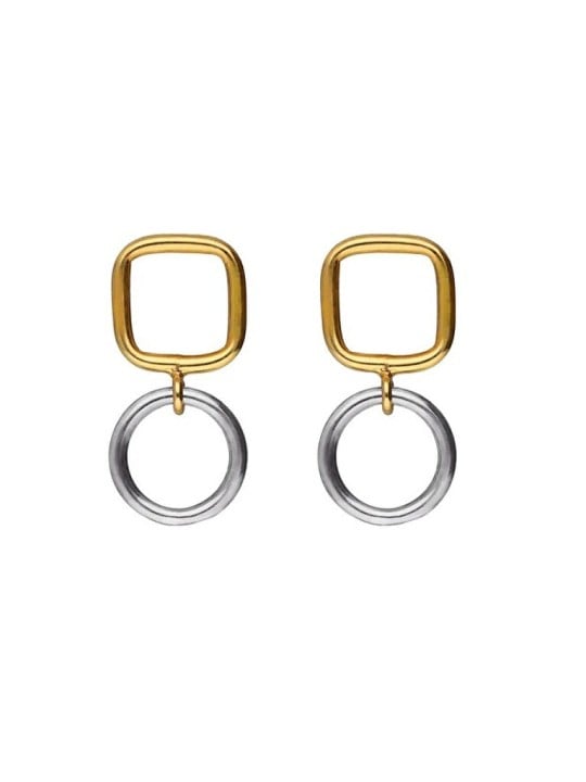 Victoria Cruz Orecchini pendenti bicolore Nivola A5506-BT in argento donna