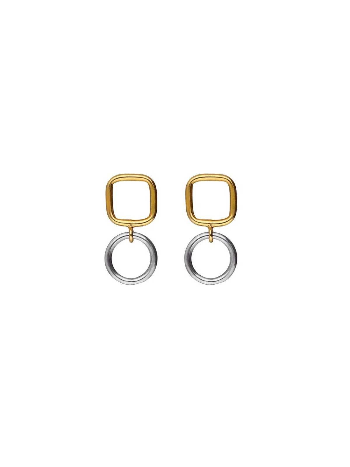 Victoria Cruz Orecchini pendenti bicolore Nivola A5506-BT in argento donna