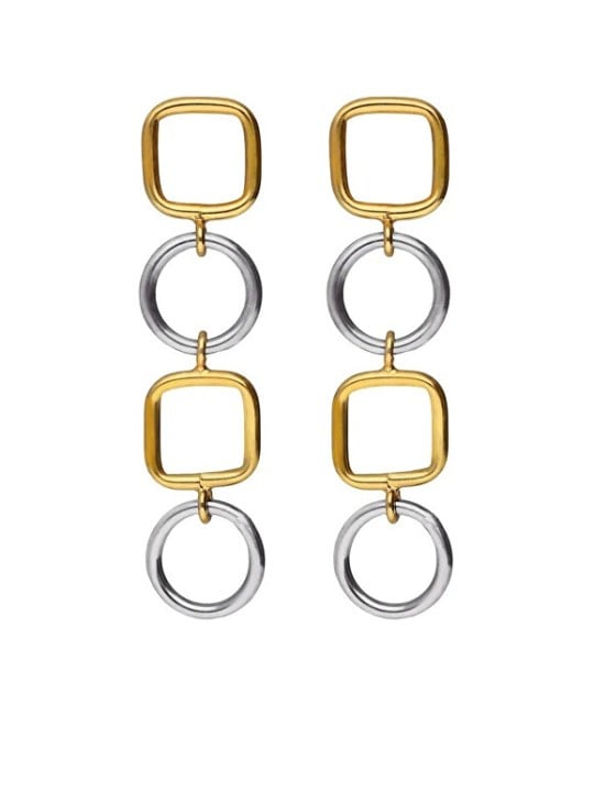 Victoria Cruz Orecchini pendenti Nivola A5507-BT bicolore argento donna