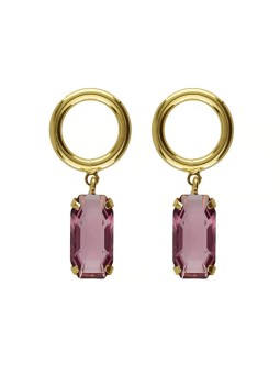 Victoria Cruz Orecchini pendenti in cristallo color vino placcati oro Inspire A4682-28DT donna
