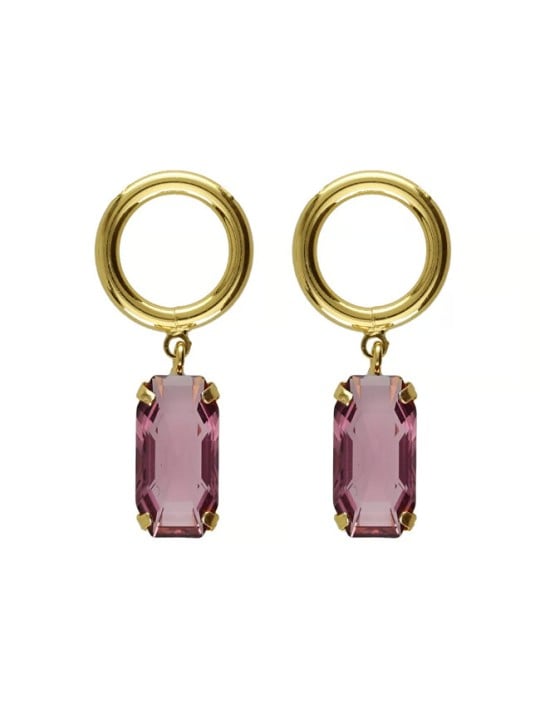 Victoria Cruz Orecchini pendenti in cristallo color vino placcati oro Inspire A4682-28DT donna