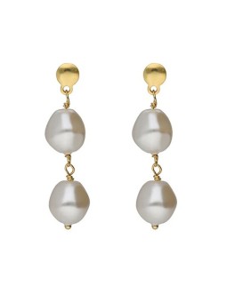 Victoria Cruz Orecchini pendenti placcati oro con perle Sera A5560-00DT donna