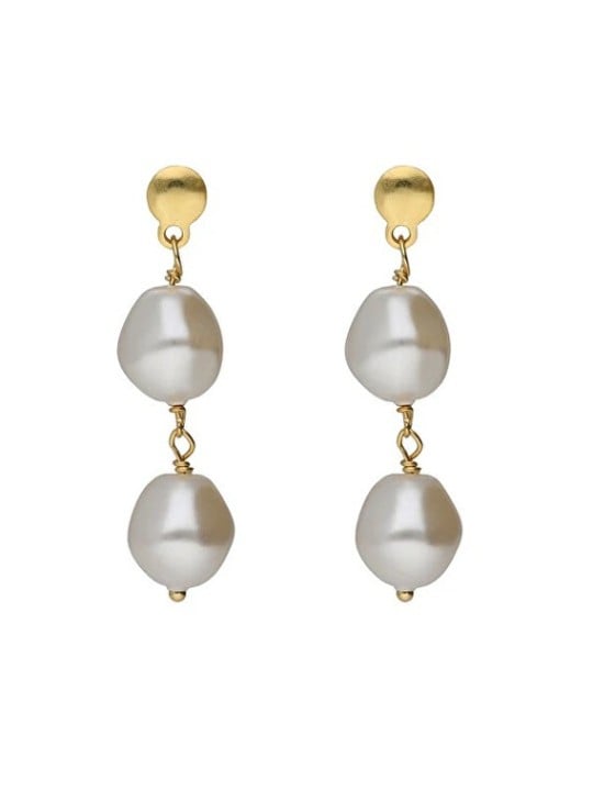 Victoria Cruz Orecchini pendenti placcati oro con perle Sera A5560-00DT donna