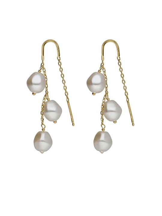 Victoria Cruz Orecchini pendenti Sera placcati in oro con perle A5561-00DT donna