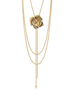 Liu Jo Collana lunga placcata in oro con fiore e perla LJ3078 donna
