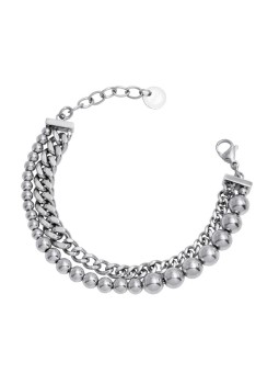 Liu Jo Doppio bracciale in acciaio distintivo LJ3048 donna