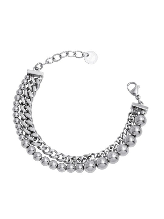 Liu Jo Doppio bracciale in acciaio distintivo LJ3048 donna