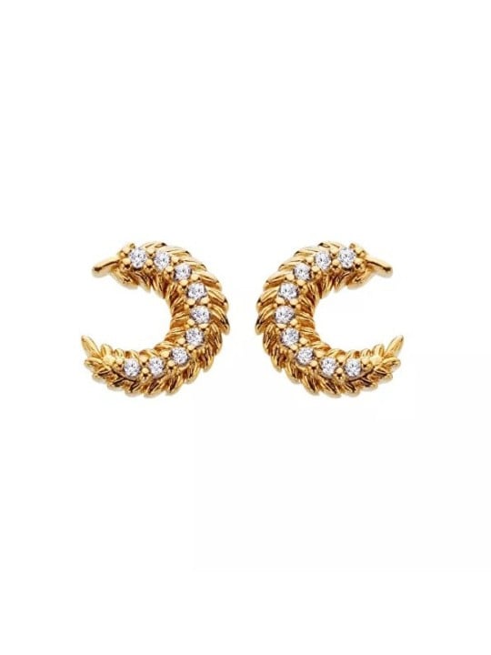 Hot Diamonds Orecchini placcati in oro con diamanti e topazi Selene DE855 donna