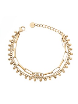 Liu Jo Bracciale doppio alla moda in acciaio placcato oro LJ3004 donna