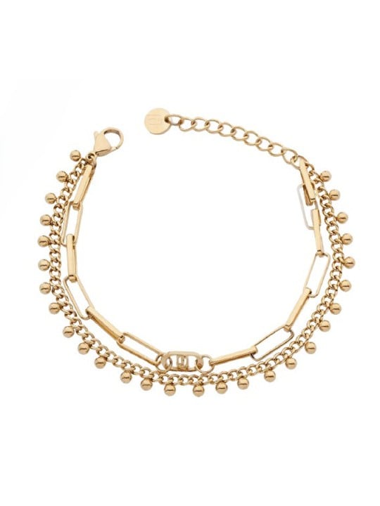 Liu Jo Bracciale doppio alla moda in acciaio placcato oro LJ3004 donna