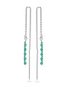 AGAIN Jewelry Orecchini a catena in argento con smeraldo AJKNS002 donna