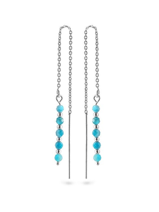 AGAIN Jewelry Orecchini a catena in argento con apatite AJKNS001 donna