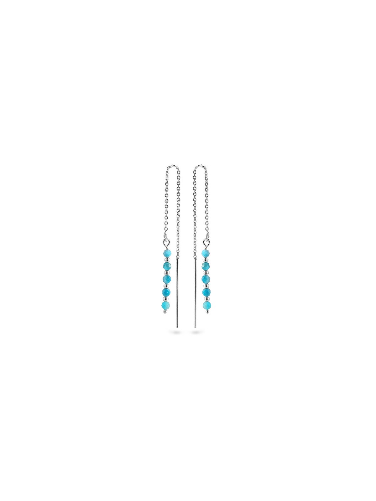 AGAIN Jewelry Orecchini a catena in argento con apatite AJKNS001 donna