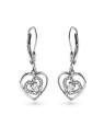 AGAIN Jewelry Orecchini pendenti a forma di cuore con zirconi cubici AJNS0067 donna