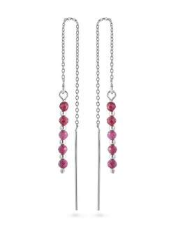 AGAIN Jewelry Orecchini a catena in argento con rubino AJKNS007 donna