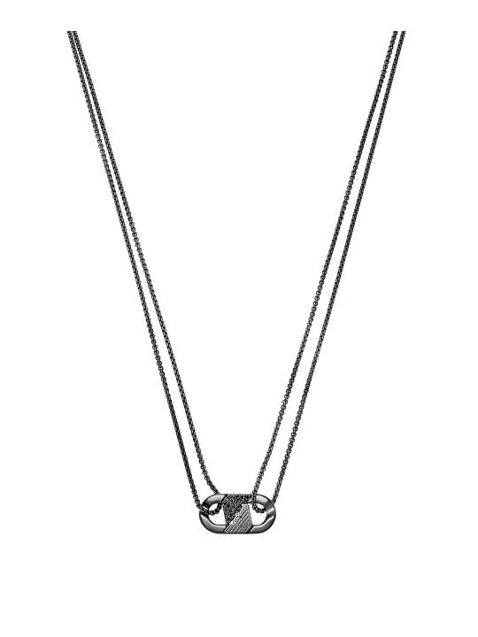 Emporio Armani Collana da uomo nera con cristalli EGS3172001 uomo