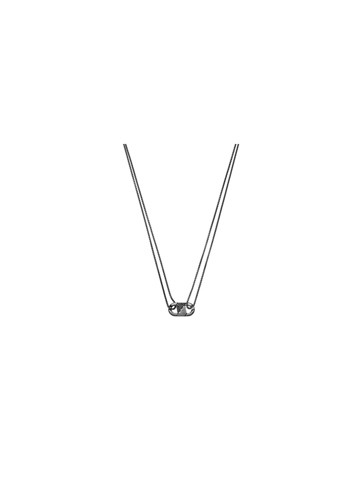 Emporio Armani Collana da uomo nera con cristalli EGS3172001 uomo
